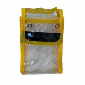 Pochette transparente 13 x 20 x 8 cm, jaune