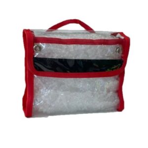 Pochette transparente, 23 x 20 x 8 cm, rouge