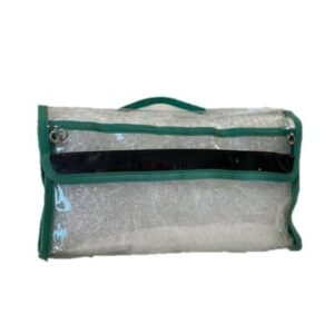 Pochette transparente, 36 x 20 x 8 cm, vert