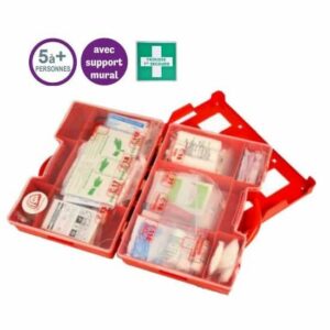 Trousse de secours BTP -  5 pers et + - avec support mural