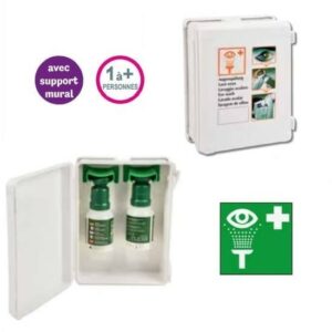Trousse oculaire - 2 flacons lavage 200 ml - avec support mural