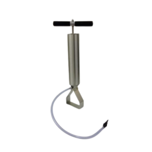 Pompe métal double effet avec etrier et raccord conique ou plat